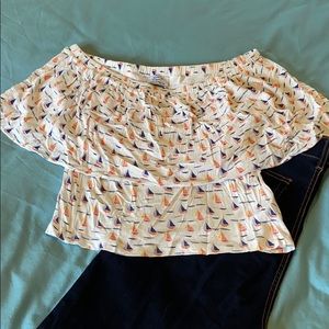 Zara off the shoulder sailboat top size S
